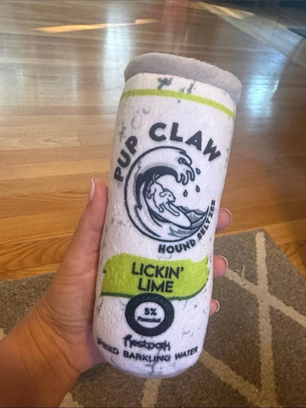 Pup Claw 'Lickin' Lime' Plush Toy - White & Lime